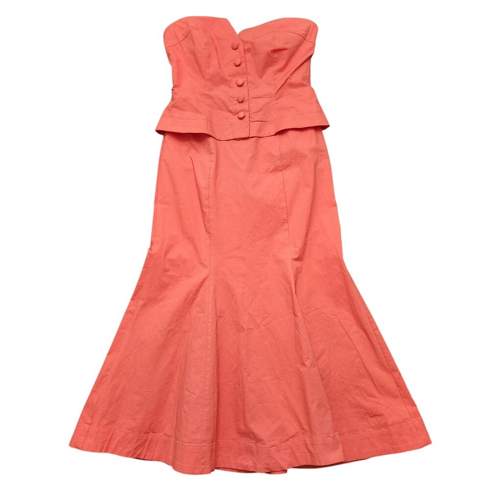 NWT Maeve Anthropologie Corset Top Midi Orange Dress Size 8 - Picture 2 of 9